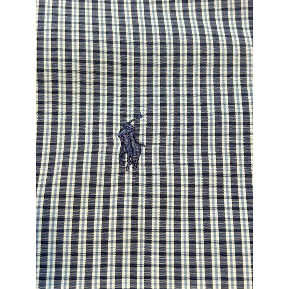 Vintage Ralph Lauren Blake Men's Button Down Collard Shirt Medium Blue Plaid U.S - Picture 2 of 8